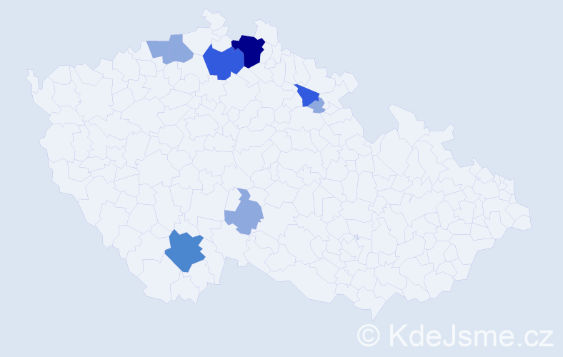 Příjmení: 'Toločková', počet výskytů 17 v celé ČR
