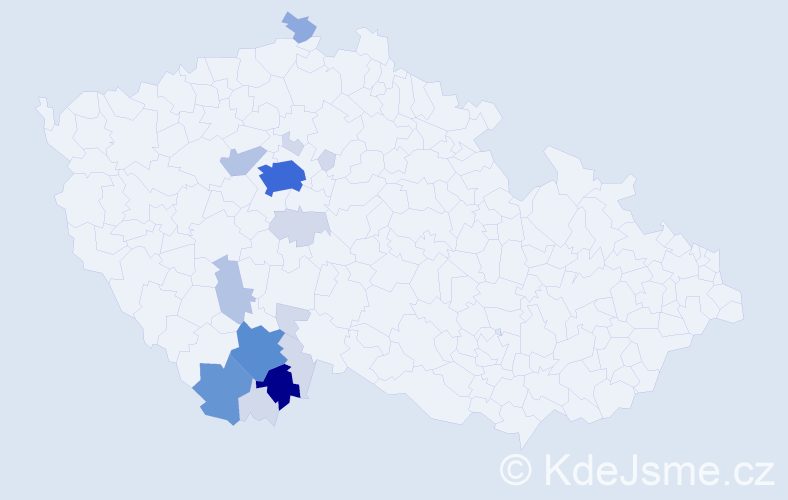 Příjmení: 'Lust', počet výskytů 51 v celé ČR