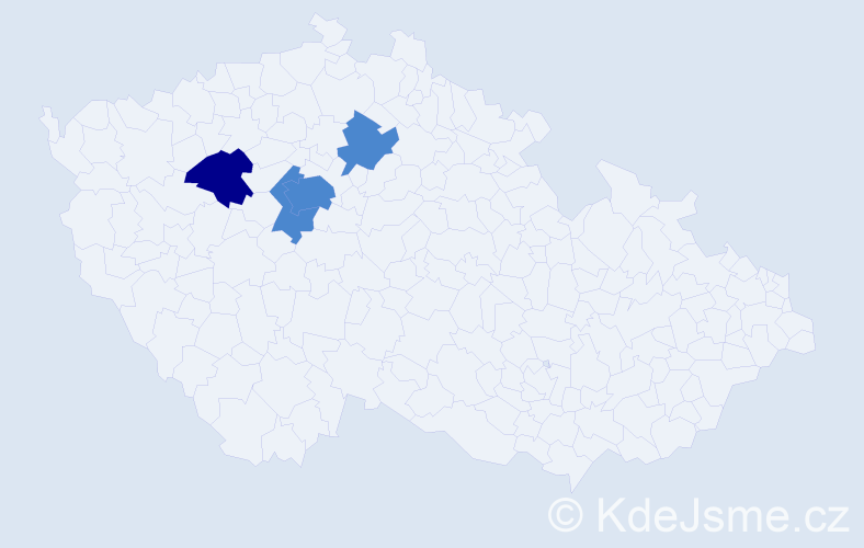 Příjmení: 'Mesár', počet výskytů 6 v celé ČR