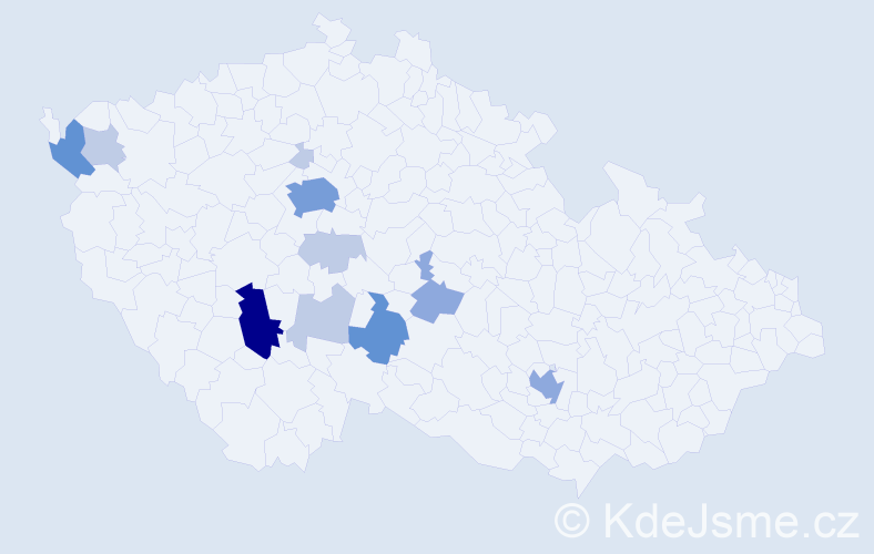 Příjmení: 'Račanová', počet výskytů 29 v celé ČR