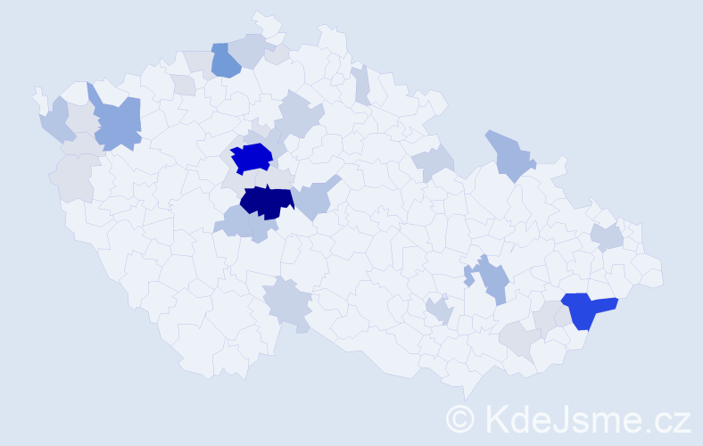 Příjmení: 'Pohůnková', počet výskytů 124 v celé ČR