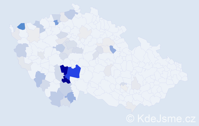 Příjmení: 'Kodad', počet výskytů 197 v celé ČR