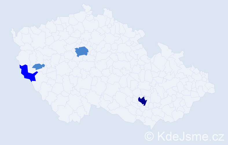 Příjmení: 'Forbergerová', počet výskytů 11 v celé ČR