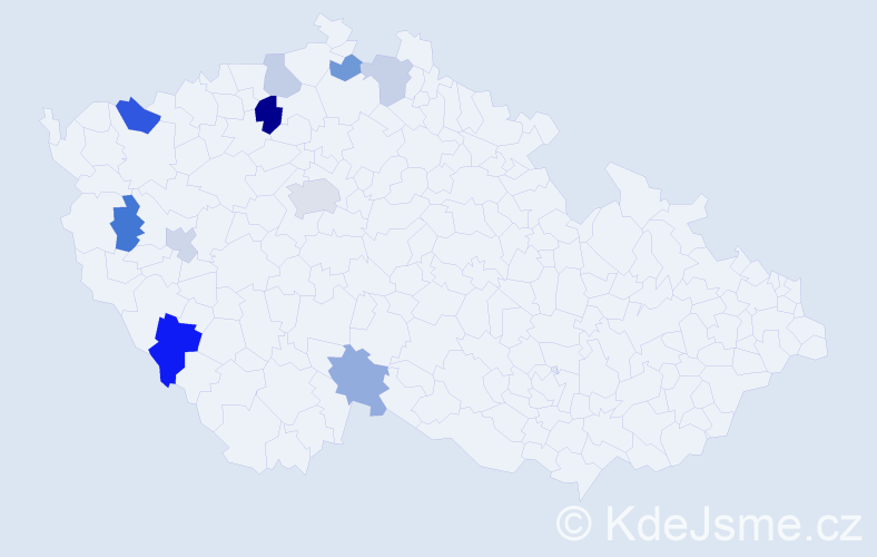 Příjmení: 'Černegová', počet výskytů 16 v celé ČR