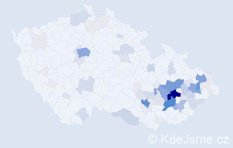 Příjmení: 'Černošková', počet výskytů 281 v celé ČR