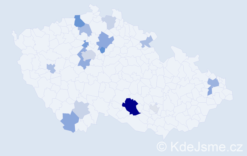 Příjmení: 'Čierna', počet výskytů 36 v celé ČR