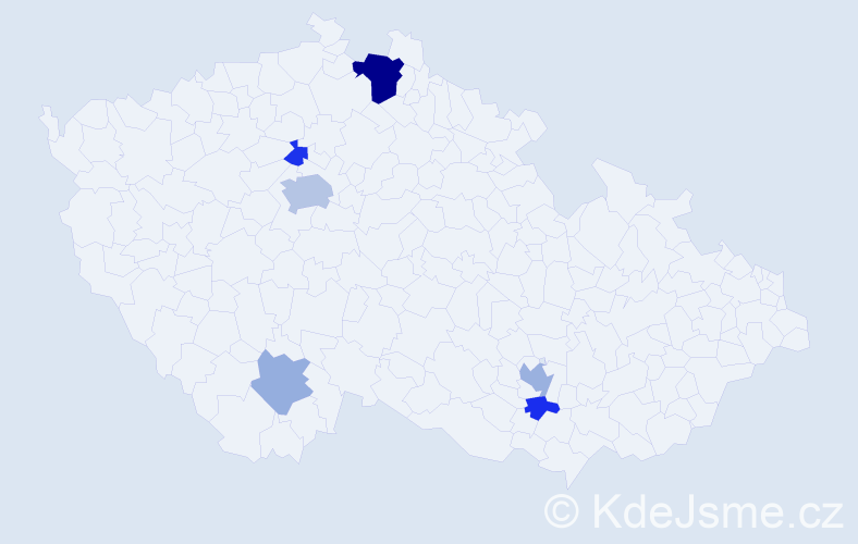 Příjmení: 'Kudrych', počet výskytů 14 v celé ČR