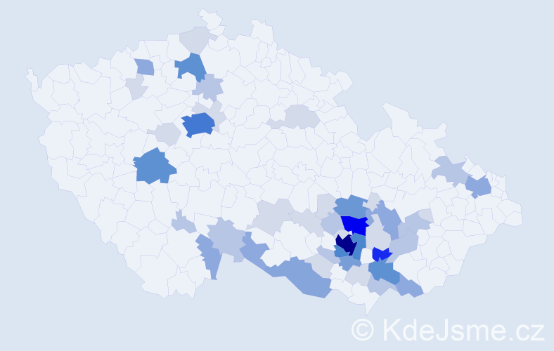 Příjmení: 'Puklová', počet výskytů 146 v celé ČR