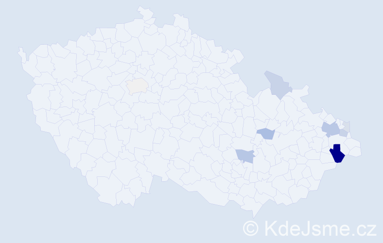 Příjmení: 'Hlístová', počet výskytů 22 v celé ČR