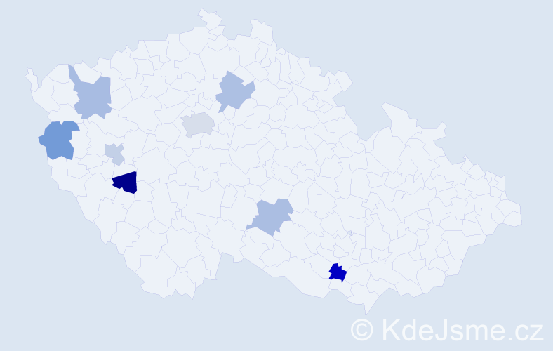 Příjmení: 'Havrilla', počet výskytů 10 v celé ČR