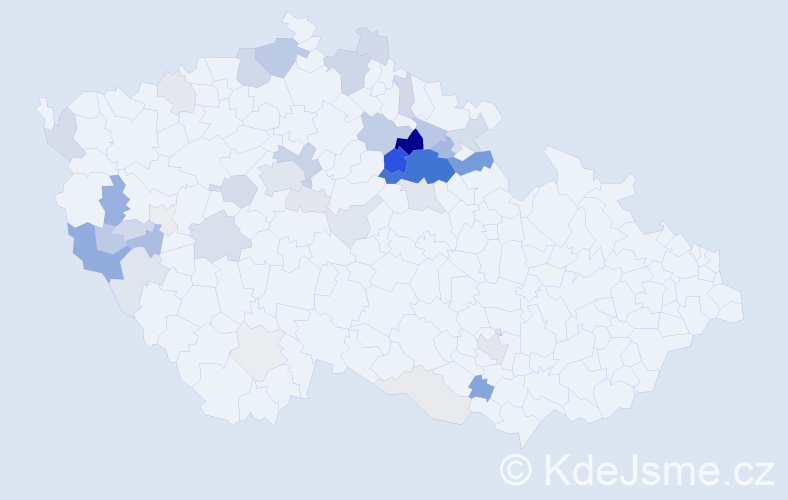 Příjmení: 'Bezvoda', počet výskytů 134 v celé ČR