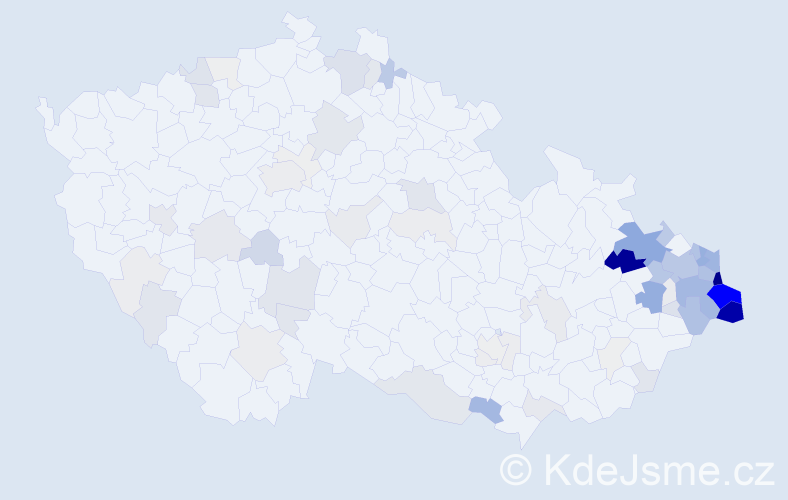 Příjmení: 'Rucká', počet výskytů 351 v celé ČR