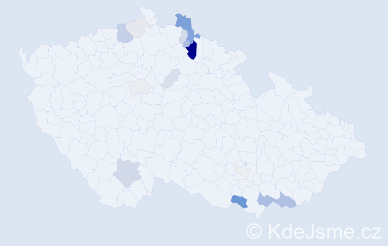 Příjmení: 'Babec', počet výskytů 54 v celé ČR
