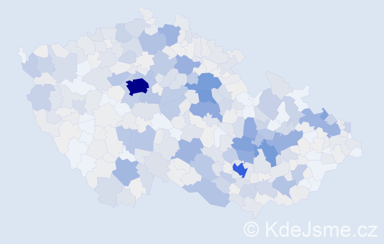 Příjmení: 'Komárek', počet výskytů 2683 v celé ČR