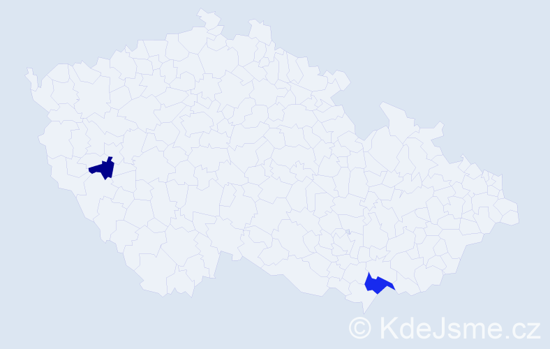 Příjmení: 'Sendeková', počet výskytů 3 v celé ČR