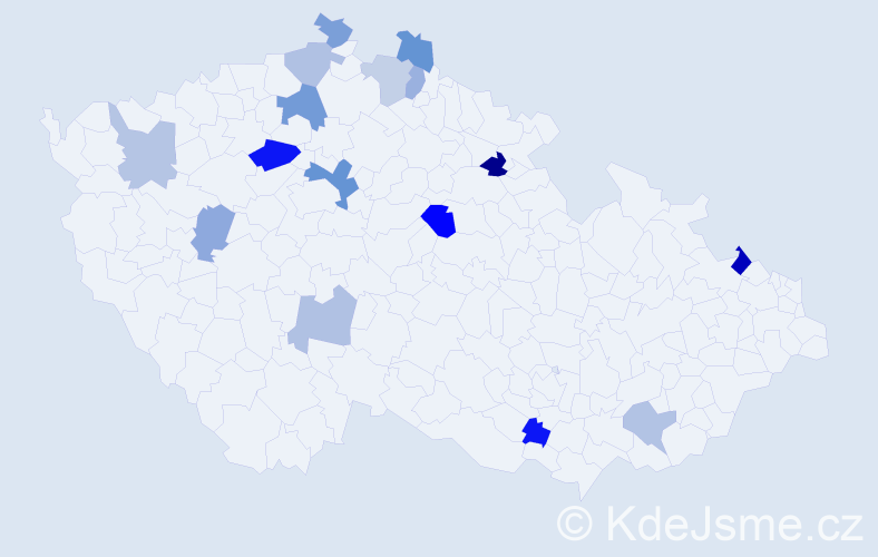 Příjmení: 'Domonkos', počet výskytů 24 v celé ČR