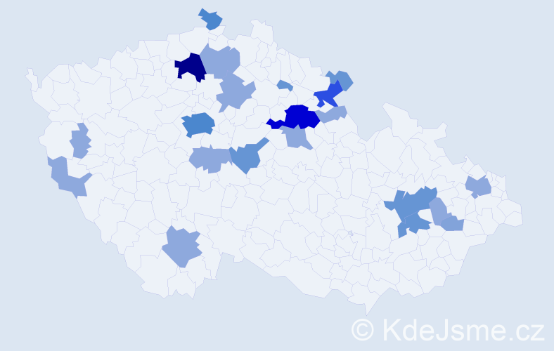 Příjmení: 'Ringel', počet výskytů 55 v celé ČR