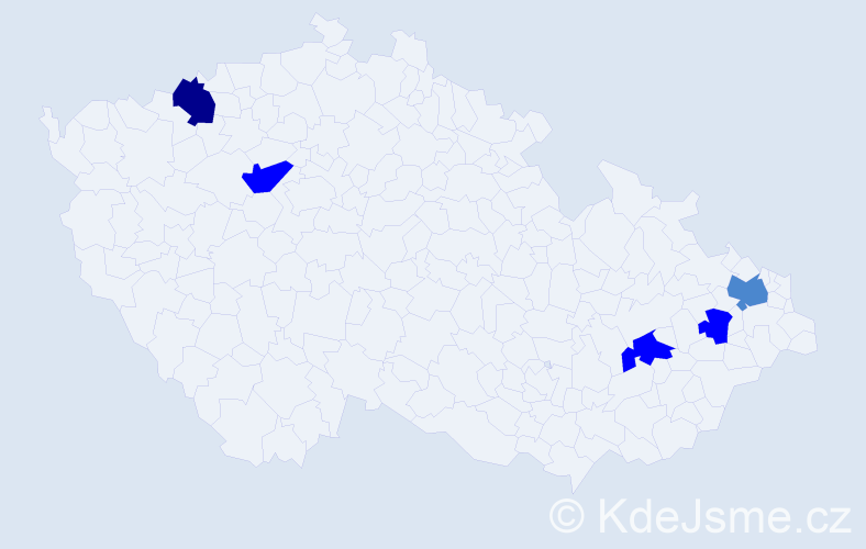 Příjmení: 'Dávidíková', počet výskytů 10 v celé ČR