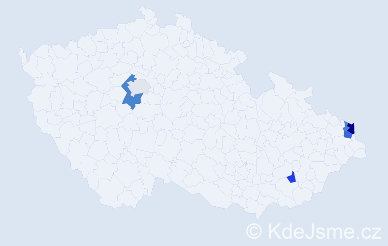 Příjmení: 'Bartulíková', počet výskytů 10 v celé ČR