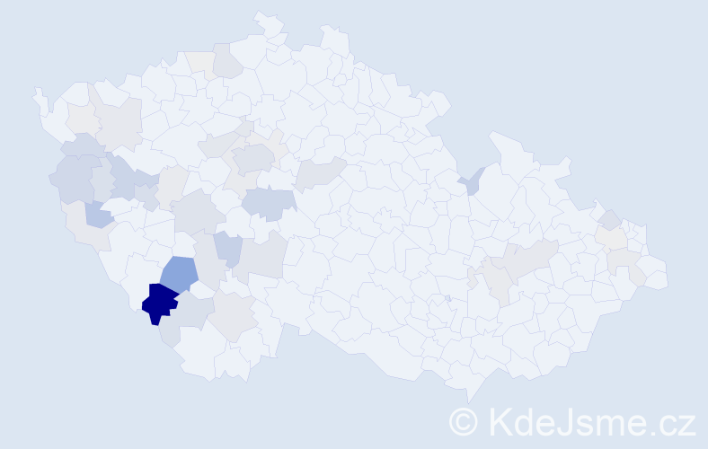 Příjmení: 'Chum', počet výskytů 137 v celé ČR