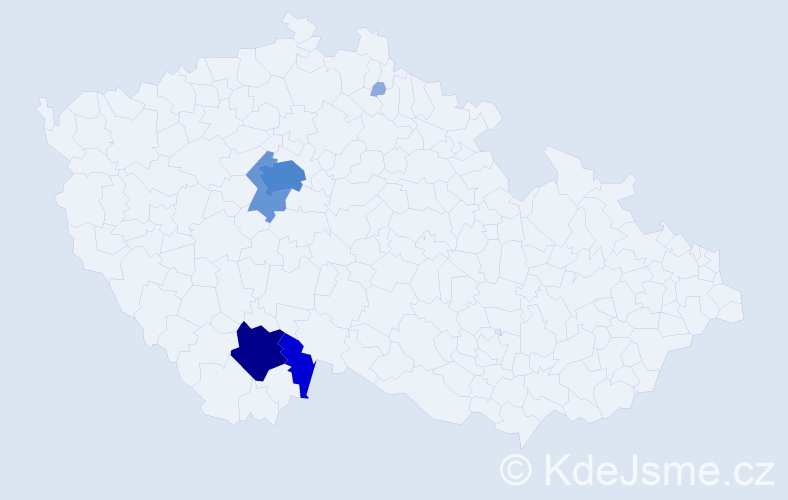 Příjmení: 'Márovec', počet výskytů 23 v celé ČR