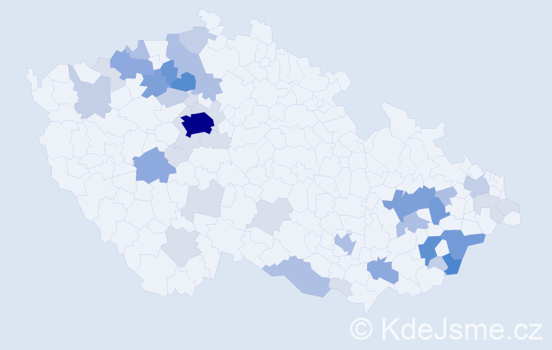 Příjmení: 'Krahulík', počet výskytů 148 v celé ČR