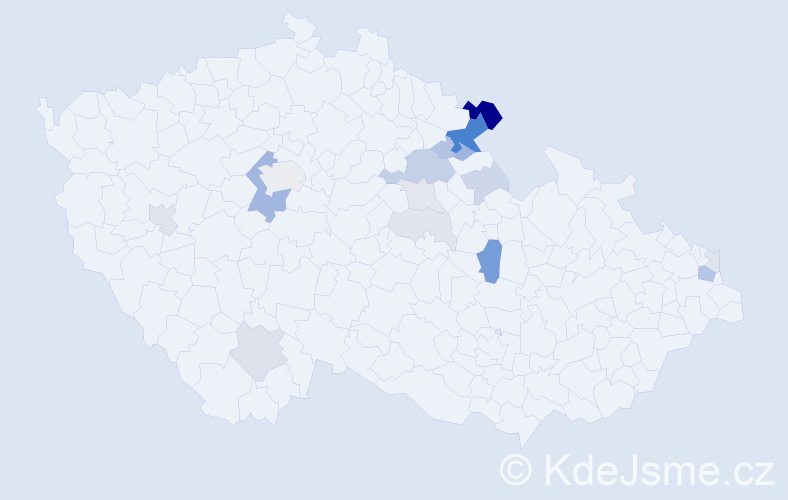 Příjmení: 'Vančák', počet výskytů 52 v celé ČR