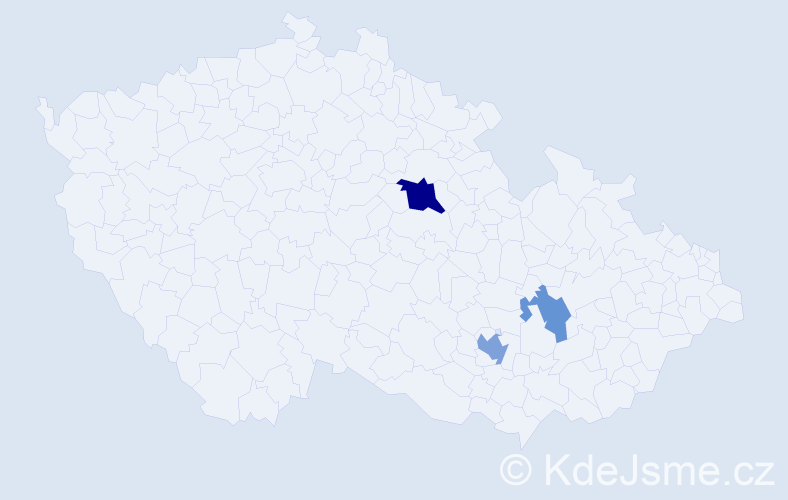 Příjmení: 'Kavička', počet výskytů 6 v celé ČR