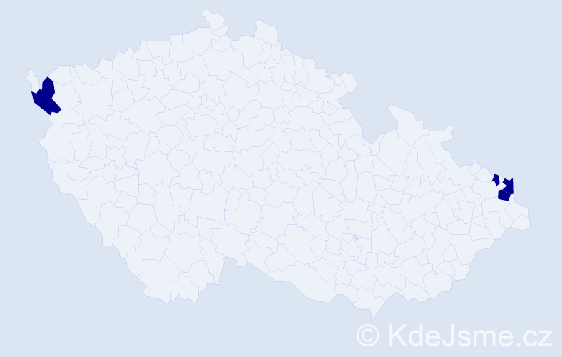 Příjmení: 'Kopčajová', počet výskytů 4 v celé ČR