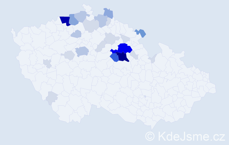 Příjmení: 'Panchartková', počet výskytů 88 v celé ČR