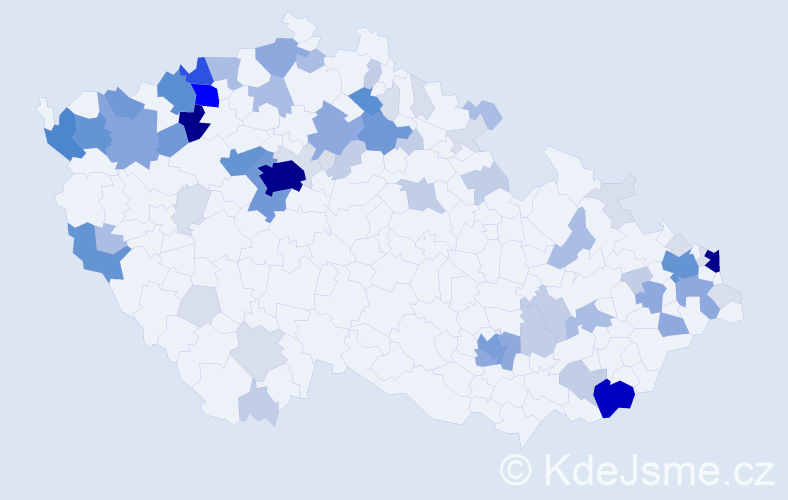 Příjmení: 'Bartko', počet výskytů 290 v celé ČR