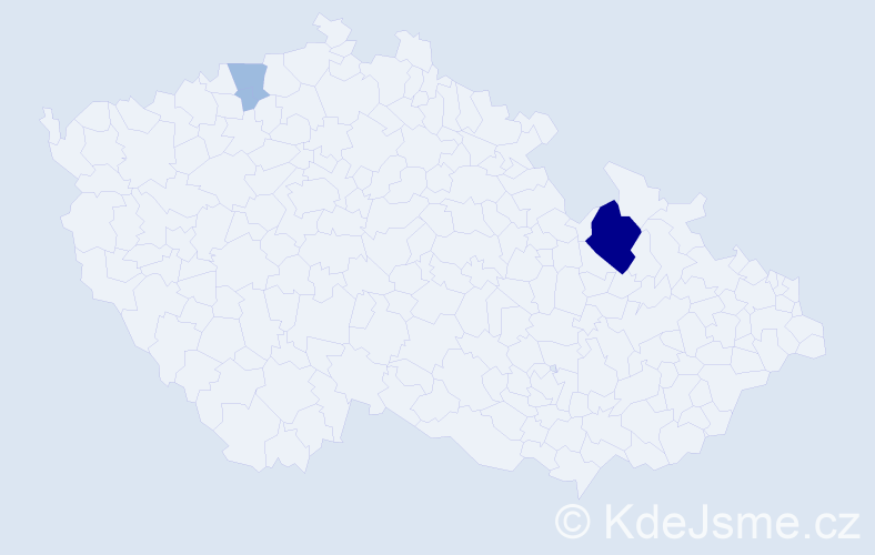 Příjmení: 'Hunčarová', počet výskytů 6 v celé ČR