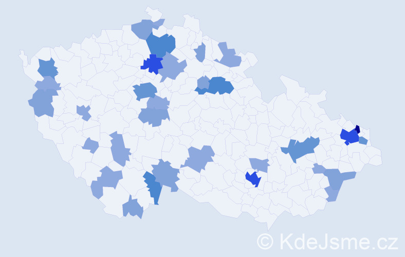 Příjmení: 'Buday', počet výskytů 76 v celé ČR