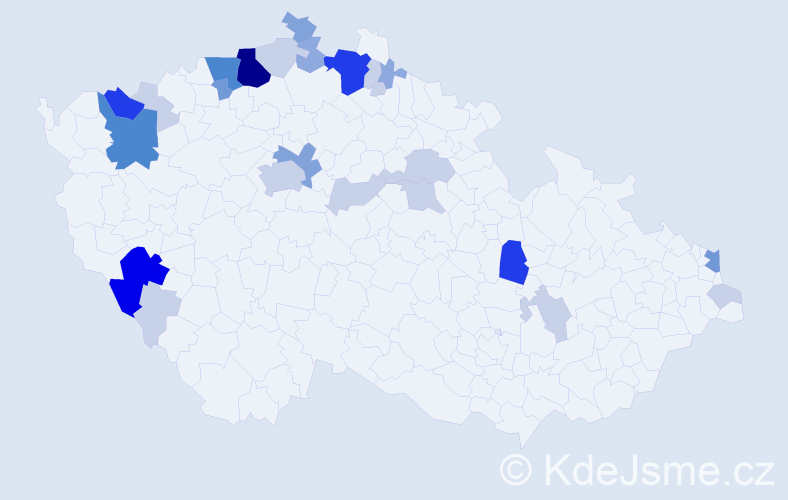 Příjmení: 'Hanisch', počet výskytů 89 v celé ČR