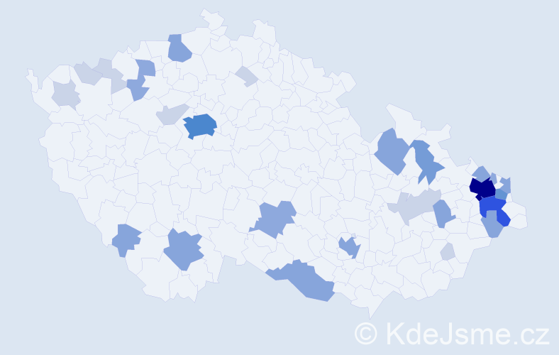 Příjmení: 'Lesniaková', počet výskytů 81 v celé ČR