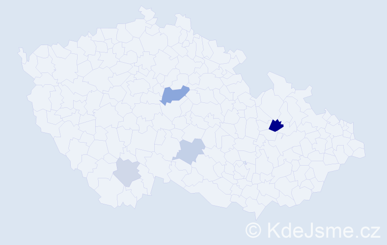Příjmení: 'Denevová', počet výskytů 7 v celé ČR