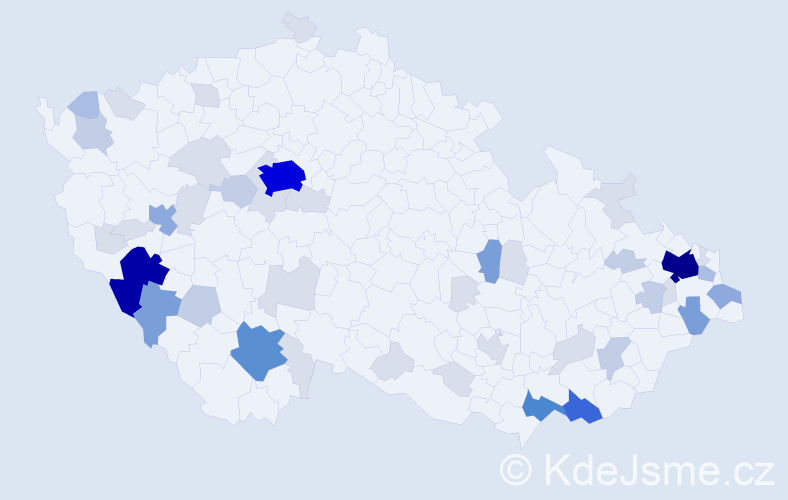Příjmení: 'Pytlová', počet výskytů 154 v celé ČR