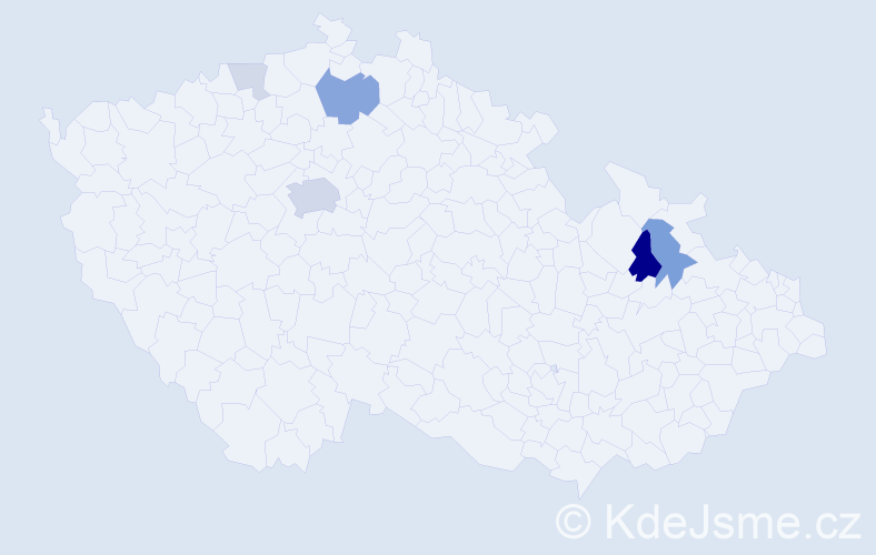 Příjmení: 'Holko', počet výskytů 17 v celé ČR