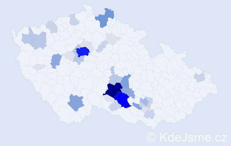 Příjmení: 'Partl', počet výskytů 151 v celé ČR