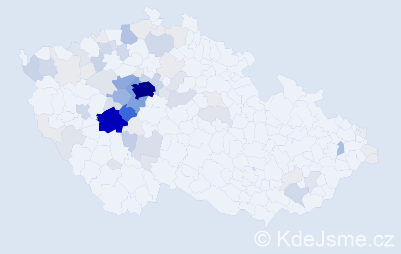 Příjmení: 'Petáková', počet výskytů 306 v celé ČR