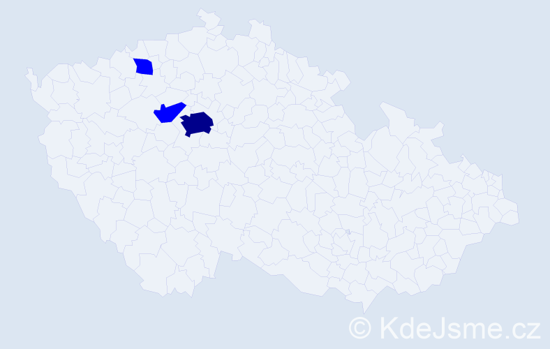 Příjmení: 'Dale', počet výskytů 4 v celé ČR