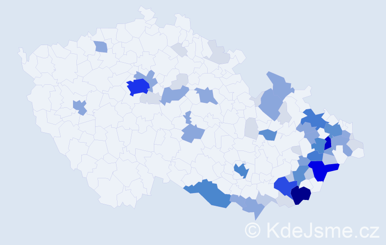 Příjmení: 'Baroňová', počet výskytů 227 v celé ČR