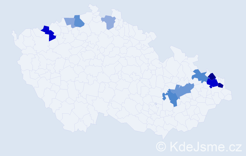 Příjmení: 'Šafran', počet výskytů 27 v celé ČR