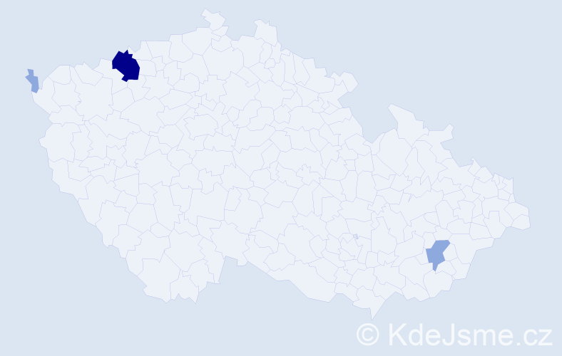 Příjmení: 'Kuľková', počet výskytů 9 v celé ČR