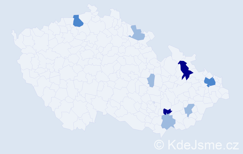 Příjmení: 'Kosnovská', počet výskytů 17 v celé ČR