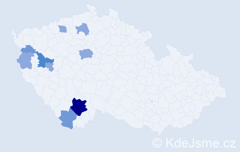 Příjmení: 'Kutta', počet výskytů 18 v celé ČR