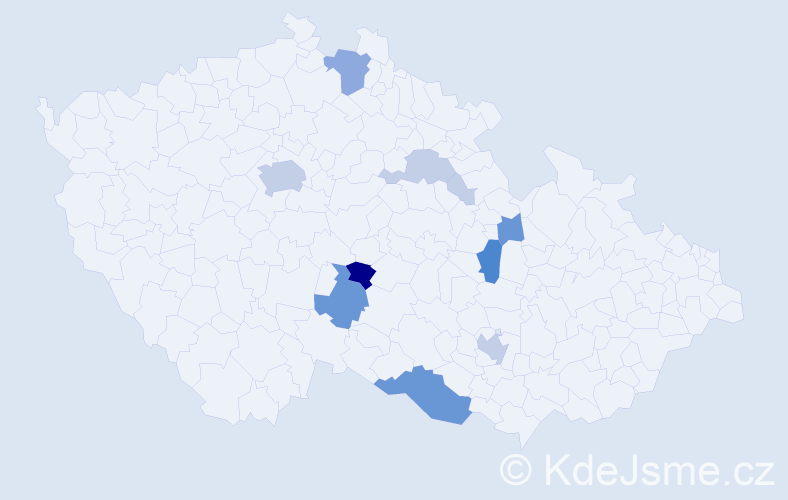 Příjmení: 'Dománek', počet výskytů 34 v celé ČR