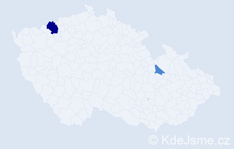 Příjmení: 'Kibalová', počet výskytů 4 v celé ČR