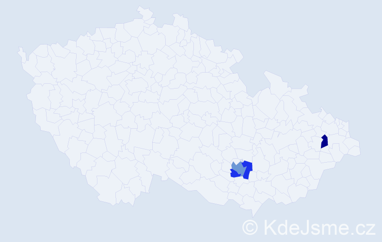 Příjmení: 'Kaiserlichová', počet výskytů 8 v celé ČR
