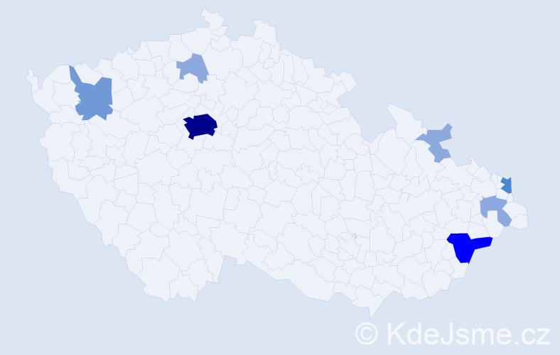 Příjmení: 'Skandera', počet výskytů 18 v celé ČR
